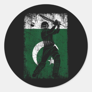 Pakistan Vlag Cricket Jersey Fan Speler Coach Ronde Sticker