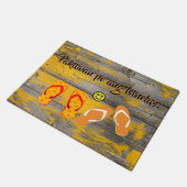 Pakiwan po ang tsinelas " geel hout" deurmat (Schuin)