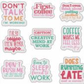 Pakket Bundel Set van Grappige Kantoor Sticker Quo (Voorkant)
