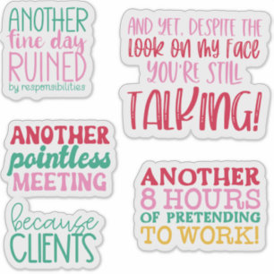 Pakket Bundel Set van Grappige Kantoor Sticker Quo