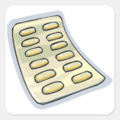 Pakket pillen vierkante sticker (Voorkant)