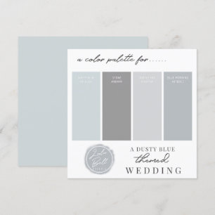 Pakketpalet met mosterd blauw en grijze kleurencom kaart