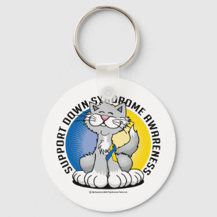 Pakketten voor downsyndroomkat sleutelhanger
