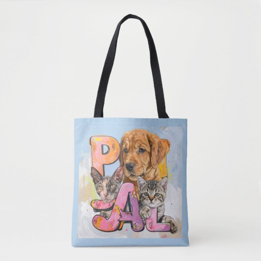 Pal Dog and Cats Plus Personalize Name Draagtas (Voorkant)