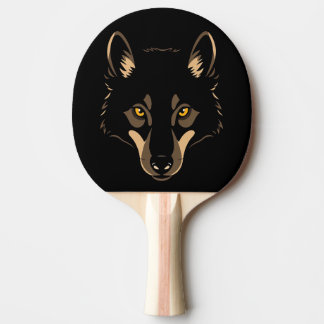 Pala de Ping Pong Cara de un Lobo Amenazante Tafeltennisbatje
