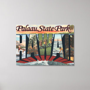 Palaau State Park, Hawaii - Large Letter Scenes Canvas Afdruk