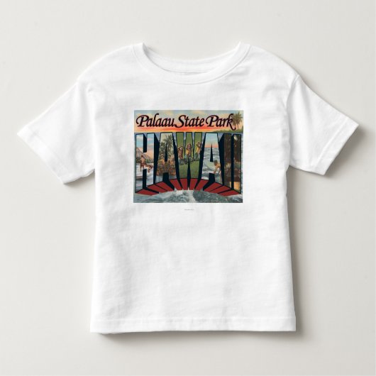 Palaau State Park, Hawaii - Large Letter Scenes Kinder Shirts (Voorkant)