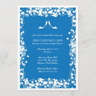 Palace Blue Heels Bridal Shower-uitnodiging Kaart