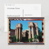 Palace Fine Arts San Francisco California Linen Briefkaart (Voorkant / Achterkant)