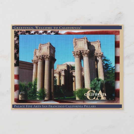 Palace Fine Arts San Francisco California Linen Briefkaart (Voorkant)