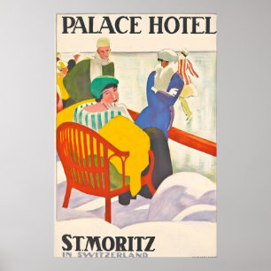 Palace Hotel Saint Moritz Zwitserland Vintage Poster