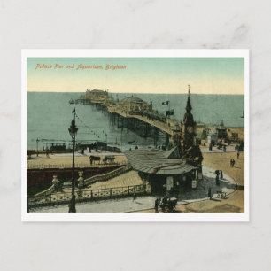 Palace Pier & Aquarium, Vintage van Brighton, Enge Briefkaart