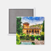 Palacio del Partal, Alhambra, Granada, Spanje. Magneet (Voorkant / Achterkant)
