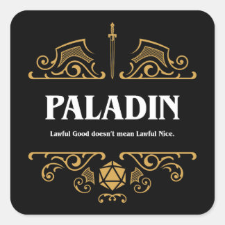 Paladin Class Tabletop RPG Gaming Vierkante Sticker