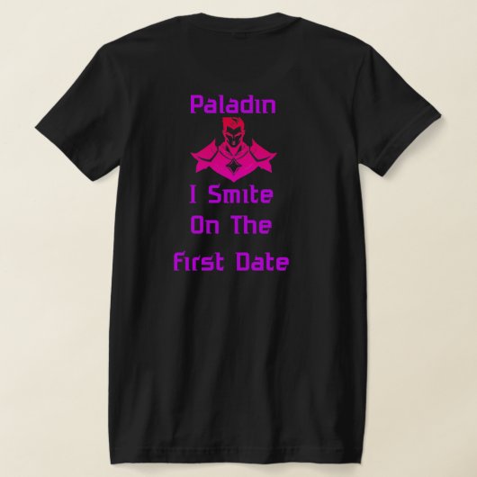 Paladin Smite On First Date T-shirt (Laag Achter)