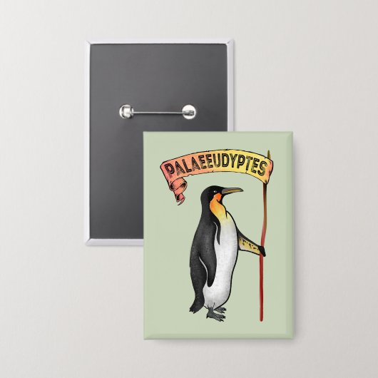 Palaeudyptes Uitgestorven Pinguïn Button (Voorkant / Achterkant)