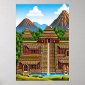 palais aztèque | AI Art Poster (Devant)