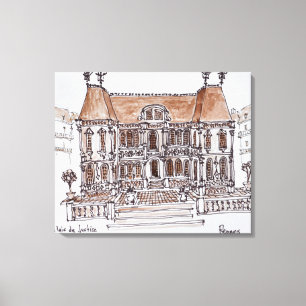 Palais de Justice Rechtbank Rennes, Bretagne Canvas Afdruk