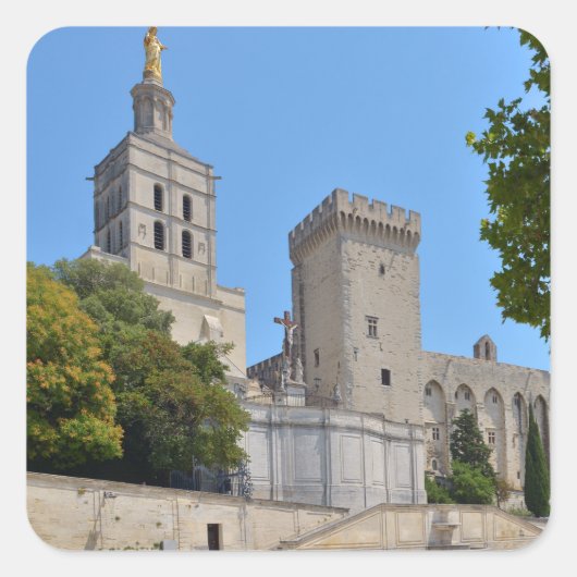 Palais des Papes at Avignon in Frankrijk Vierkante Sticker (Voorkant)
