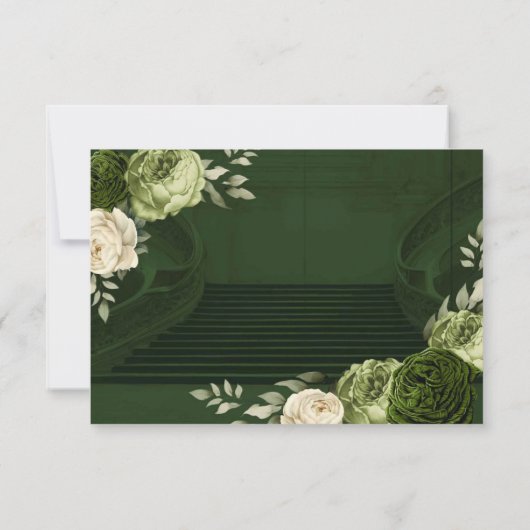 Palais Royal Sage et Hunter Green MiS Quince RSVP (Dos)