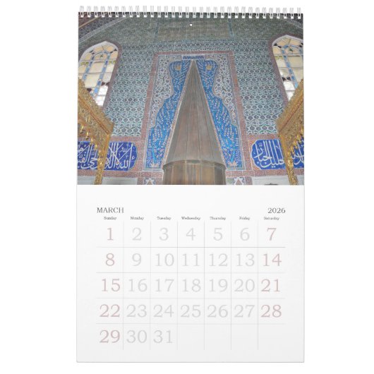 Palais Topkapi de 12 mois Calendrier photo (Mar 2026)