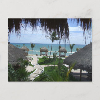 Palapas op de strand briefkaart