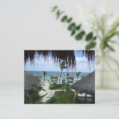 Palapas op de strand briefkaart (Staand voorkant)