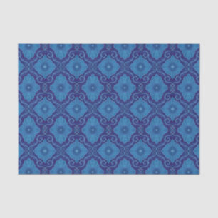 "Palatial floral" patroon in blauwe kleuren Tissuepapier