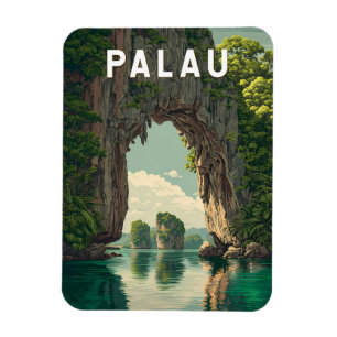 Palau Illustratie Reis Kunst Vintage Magneet