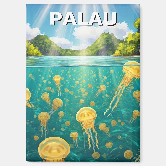 Palau Jellyfish Lake Reizen Magneet (Voorkant)