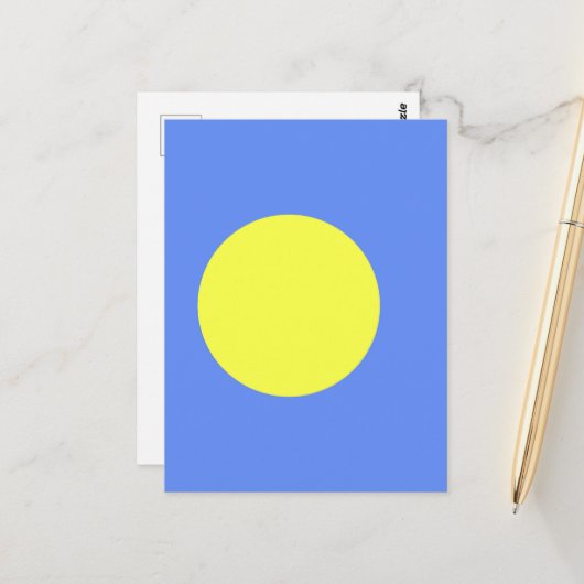 Palau-vlag Briefkaart (Voorkant / Achterkant in situ)