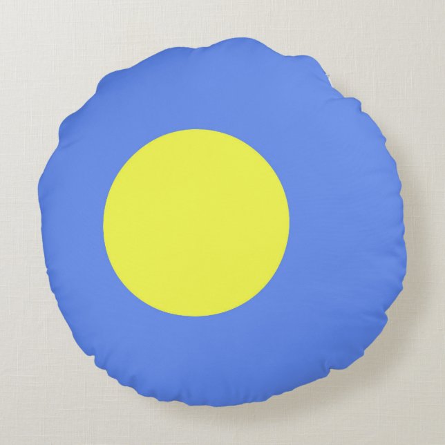 Palau-vlag Rond Kussen (Achterkant)