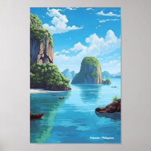 Palawan Filipijnen Vintage Travel Poster