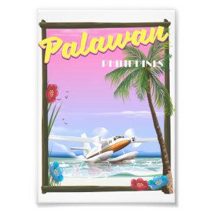 Palawan Filipijnen vluchtposter Foto Afdruk