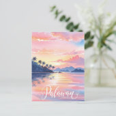Palawan Filipijnen Waterverf Reizen Briefkaart (Staand voorkant)