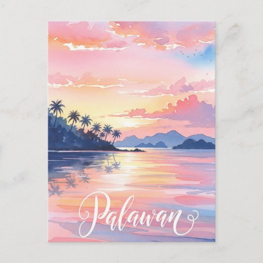 Palawan Filipijnen Waterverf Reizen Briefkaart (Voorkant)