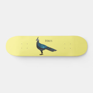 Palawan pauock fazant vogel cartoon illustratie skateboard