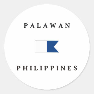 Palawan Philippines Alpha Dive Flag Ronde Sticker