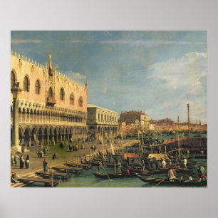 Palazzo Ducale en de Riva degli Schiavoni, Venic Poster