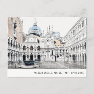 Palazzo Ducale Venetië Italië Aquarel Reizen Briefkaart