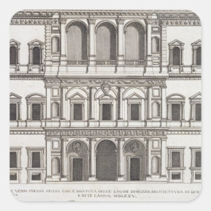 Palazzo Farnese, uit "Palazzi di Roma", deel I, p Vierkante Sticker