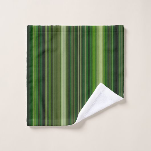 Pale and Dark Green Stripes (Gant de toilette)