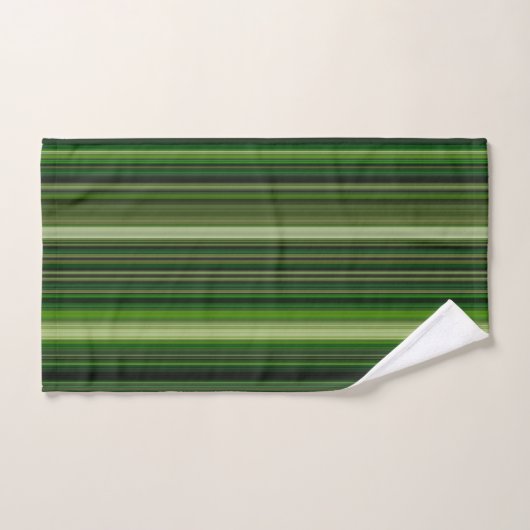 Pale and Dark Green Stripes (Serviette à main)