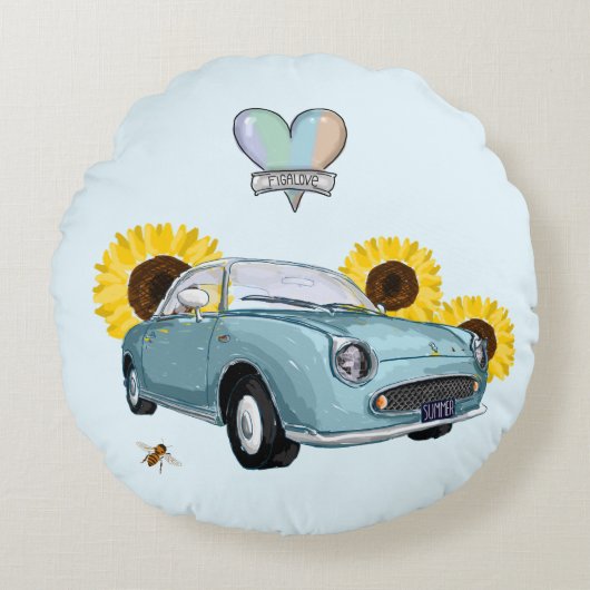 Pale Aqua Figaro coussin rond (Devant)