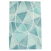 Pale Aqua Geometric Mosaic – Polygon Medium Cadeauzakje (Voorkant)