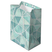 Pale Aqua Geometric Mosaic – Polygon Medium Cadeauzakje (Achterkant Gekanteld)