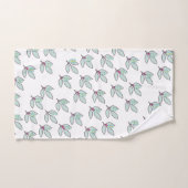 Pale Aqua Leaf With Blossoms Gift  Bad Handdoek (Handdoek)
