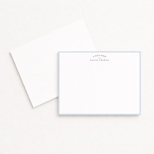 Pale Baby Blue Border Personalized Note Card Kaart