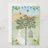 Pale Blonde Jardin Bridal Invitations de douche (Dos)