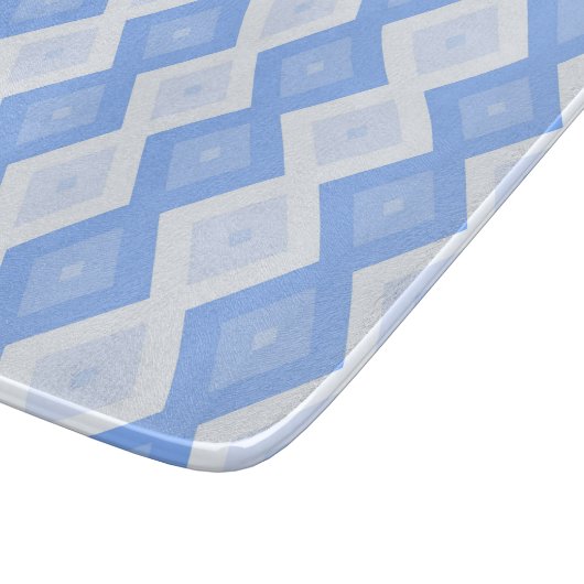 Pale blue diamond pattern snijplank (Hoek)